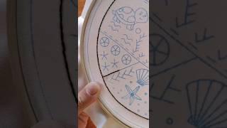 Вышивка гладью для начинающих | Backstitch - обратный стежок #вышивка #shorts