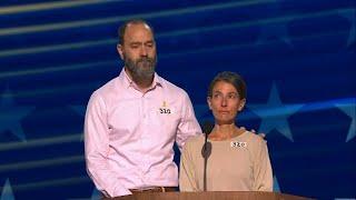 Parents of Hersh Goldberg-Palin, held hostage by Hamas, address DNC