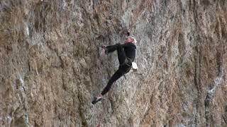 Janja Garnbret onsighting American Hustle 8c