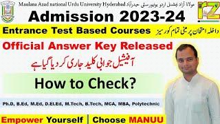 MANUU Entrance Test Answer Key Released | How to check answer key? | #Urdu University #RizwanZahir