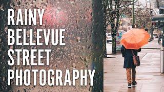 Rainy Day Street Photography in Downtown Bellevue with Fujifilm X-H2S, XF 16-80mm, XF70-300mm