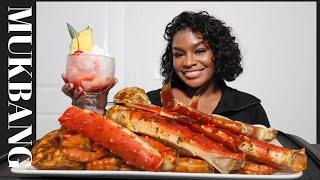 CAJUN GIANT KING CRAB SEAFOOD BOIL MUKBANG W/ BUTTER SAUCE | STORYTIME