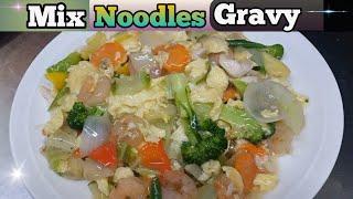 Restaurant gravy noodles recipe // মিক্স গ্রেভি নুডুলস // Gravy chowmein // healthy and tasty