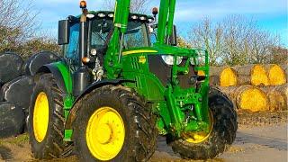 Moving Straw Bales With The NEW John Deere 6155R!