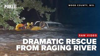 Dramatic swift water rescue at Wisconsin park