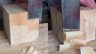 Cube wood｜Cut woodASMR｜Wood carving｜#Kevin's Wood