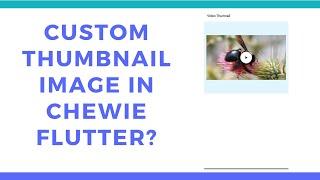 How to add a custom thumbnail image in chewie flutter?