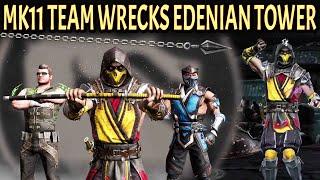 MK11 Team is INCREDIBLE in Edenian Tower. MK11 Scorpion is UNSTOPPABLE in MK Mobile!