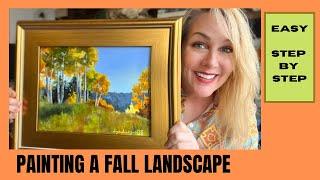 PAINTING A SIMPLE FALL LANDSCAPE for beginners- Suzanne Barrett Justis