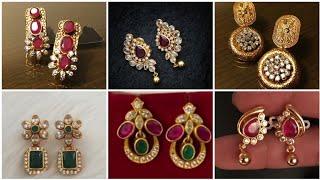 super collection of daily wear gold earrings with weight//new look//new model earrings.