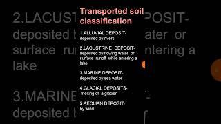#shorts#transported soilclassification#alluvial#lacustrine#marine#glacial#aeoliandeposit#tnpsc#civil