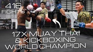 Sparring 17x Muay Thai & Kickboxing World Champion with 416 Fights - Petchtanong (Breakdown)