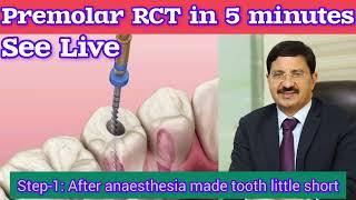 LIVE- Premolar Root Canal (RCT) in just 5 minutes -covered all steps #rct #rootcanaltreatment