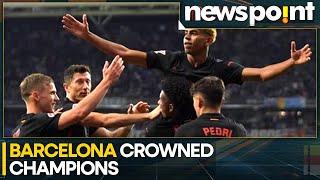 Barcalona Beat City Rivals Espanyol 2-0 To Clinch Title | WION Newspoint
