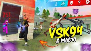 Vsk94 & Mac10 Best Combo  Op 1 Vs 4 Gameplay with Golden HipHop  Free Fire Max