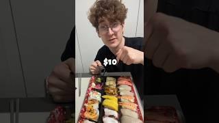 This is what $10 of sushi looks like in South Korea! #korea #sushi #mukbang