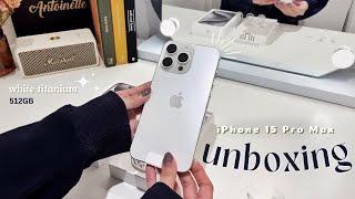 iPhone 15 Pro Max White Titanium (512GB) unboxing + accessories