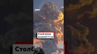 Кадры 11-километрового столба пепла над индонезийским островом Флорес