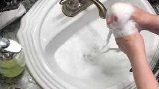 #ASMR sponges, soft lather #Cetaphil, #Caprina goat’s milk soap. Please like, subscribe, thank-you.