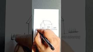 Easy House Drawing by dowlatheef #shorts #art #youtubeshorts #viral #easy #easydrawing #creativeart