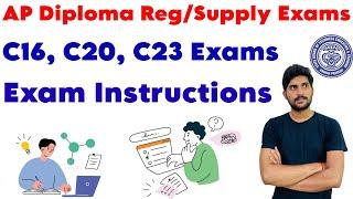 C16, C20, C23 Exams Instructions |  AP Diploma Oct/Nov 2024 | Diploma important questions | ap sbtet