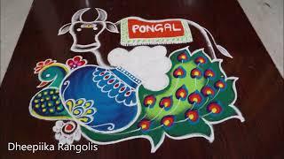 Sankranthi gangireddu Muggulu 2024 | Basavanna Muggulu | Mattu pongal kolam 2024