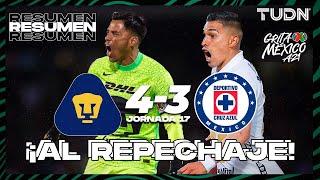 Resumen y goles | Pumas 4-3 Cruz Azul | Grita México AP2021 - J17 | TUDN