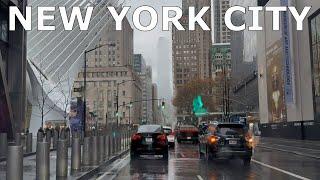 New York City | Rain Day Driving in Manhattan, NYC #2  | 4K 120 fps |