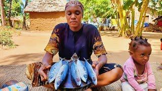 African village life #cooking village food for Breakfast Fish Curry