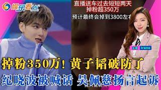 掉粉350万！黄子韬破防了；纪晓波被喊话放人，网传名下园区曝光；国色芳华抄袭？律师下场回应；娱乐看点20250113