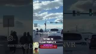 Crazy street window cleaners in Denver Colorado #news #trending