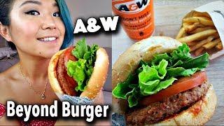 A&W BEYOND BURGER TASTE TEST!!!! (vegan mukbang/eating show)