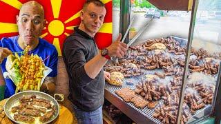 HUGE BALKAN FOOD TOUR in Skopje, North Macedonia - MACEDONIAN Cevapi, Burek & Pljeskavica + Rakija!