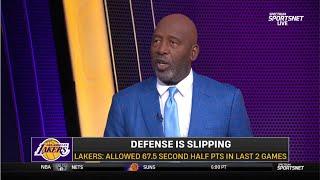 "LeBron & Anthony Davis clocking in ⏰" - James Worthy on JJ Redick & Lakers starting lineup vs Spurs