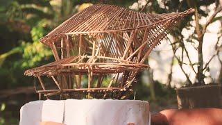 Build a tiny bamboo house - #miniature  Model