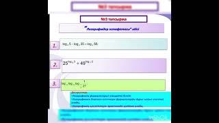Алгебра 11 сынып ҚГБ. Төңкерілген сабақ "Санның логарифмі және оның қасиеттері". Изтилеуова А