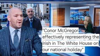 Journalists and politicians give their reaction to Conor McGregor in The White House