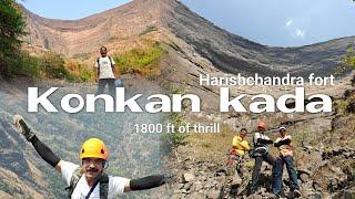 My one of the most courageous attempts in sahyadrisKONKAN KADA RAPPELLING | Harishchandra fort