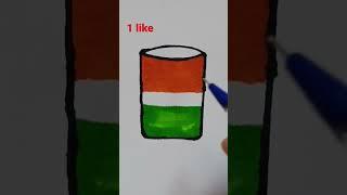 India flag #youtubeshorts #viral #satisfying #drawing #art #flag #ytshorts #creative #cupindianflag