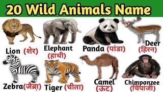 20 Wild Animals Name in Hindi and English with pictures | 20 जंगली जानवरों के नाम | Animals Name |