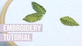 How to embroider leaves