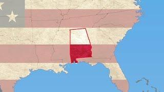 Alabama pull out, smooth USA map, all states available. Stock Footage