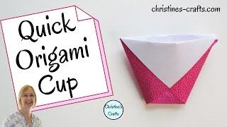 EASY ORIGAMI CUP : Make it in 30 seconds and use it! Great for beginners and kids.