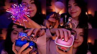 ASMR 1 HEURE DE TRIGGERS  Face brushing, jelly blox, tapping, sticky, etc...