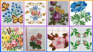 Top 100+ Amazing and Elegant Floral Cross stitch patterns || Charsuti Kerhai Ideas For Everything||