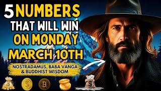 5 NUMBERS TO WIN MEGA JACKPOT On Sunday 9th March 2025 | Nostradamus Baba Vanga & Buddhist Teachings