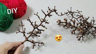 SUPERB ! Look what I Made with Grape tree branch and wool. Genius DIY recycle idea - Tips & hacks