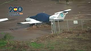 Aerial view of the damage and flooding caused by the red alert DANA storms in Malaga