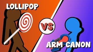 Supreme Duelist Stickman Animation: Lollipop vs Arm Cannon