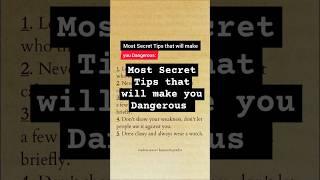 Most Secret Tips that will make you Dangerous #motivationalquotes #quotes #motivation #shortsfeed